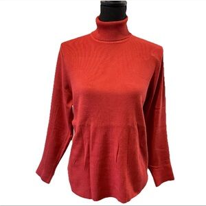 NWT Chico’s Size 3P or US 16P (PETITE) Darcy TURTLENECK Sweater BURNT ORANGE